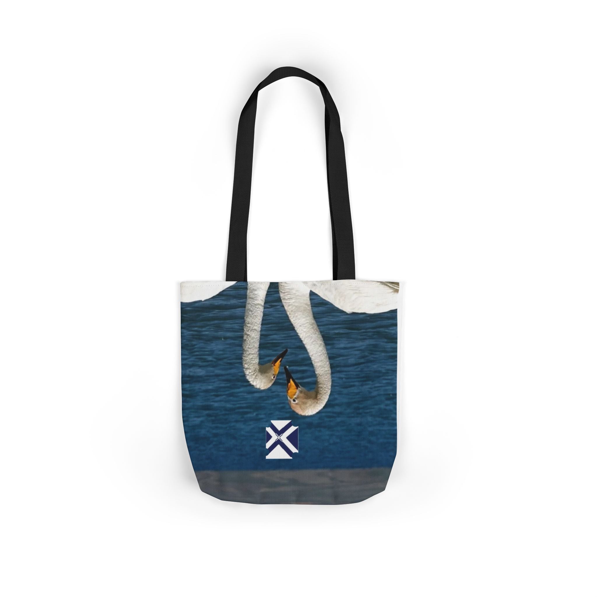 Swan Heart Canvas Tote Bag – Romantic Lake Photo Print