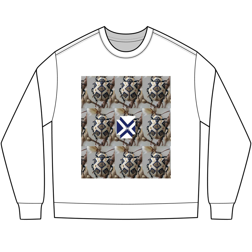 Long Sleeve Tee — Nautical St. Andrew's Cross & Rope Shield Graphic