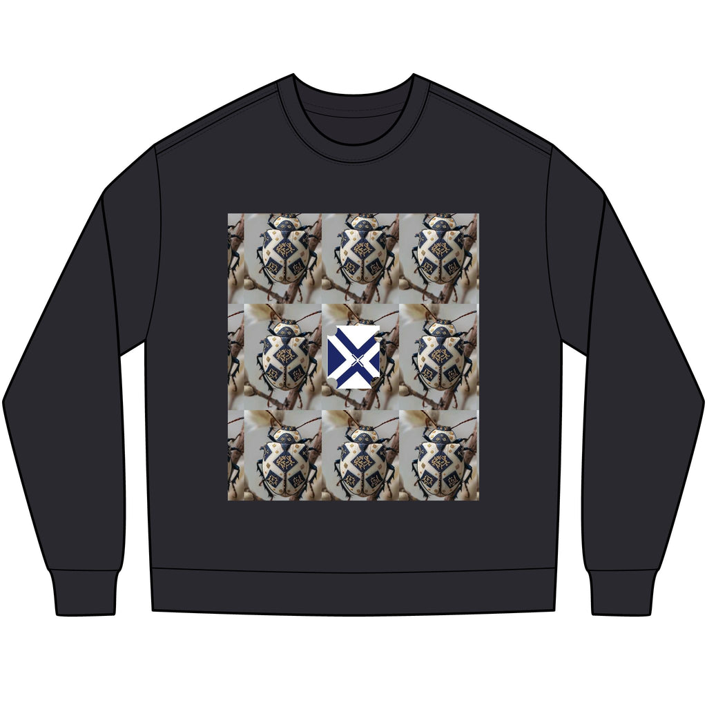 Long Sleeve Tee — Nautical St. Andrew's Cross & Rope Shield Graphic