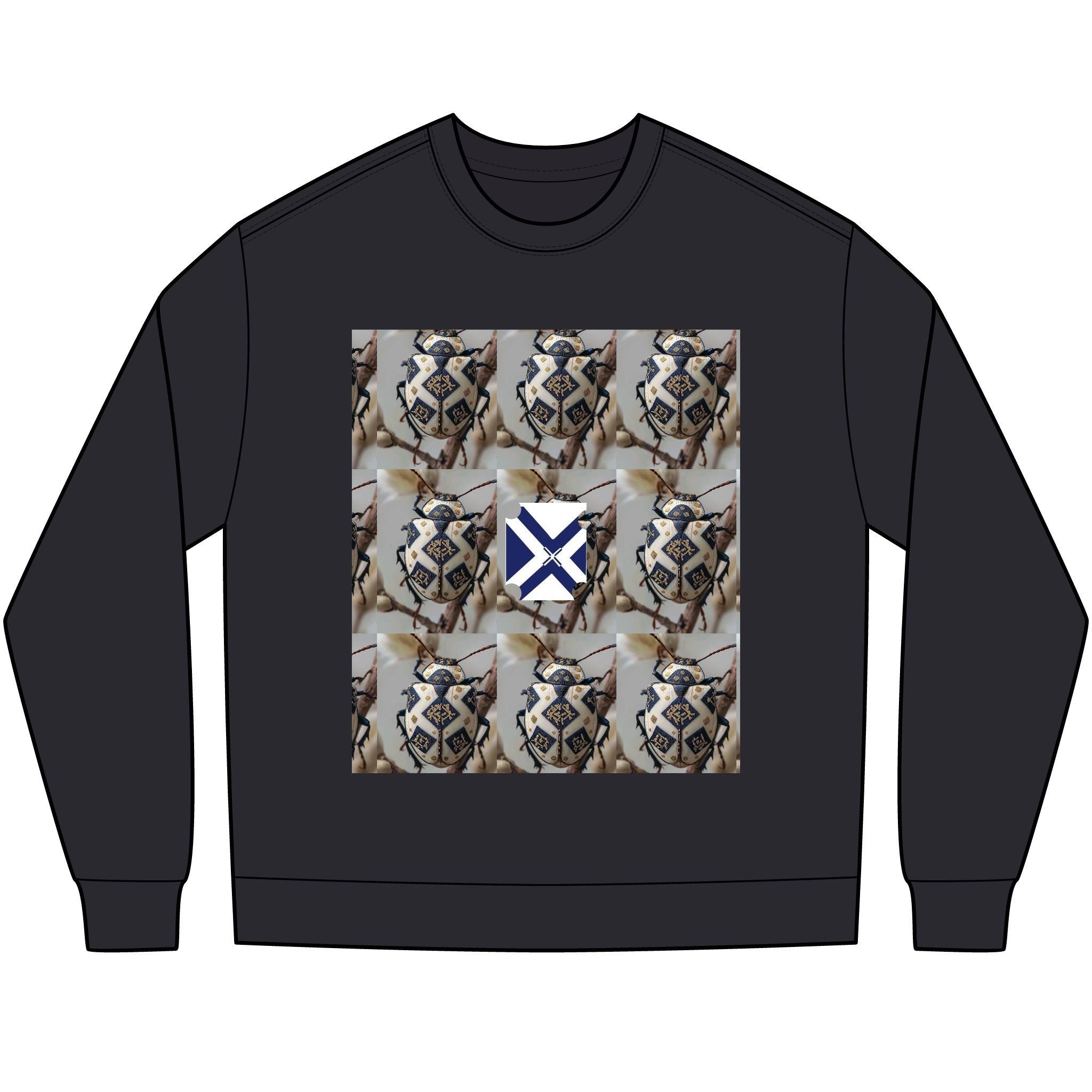 Long Sleeve Tee — Nautical St. Andrew's Cross & Rope Shield Graphic