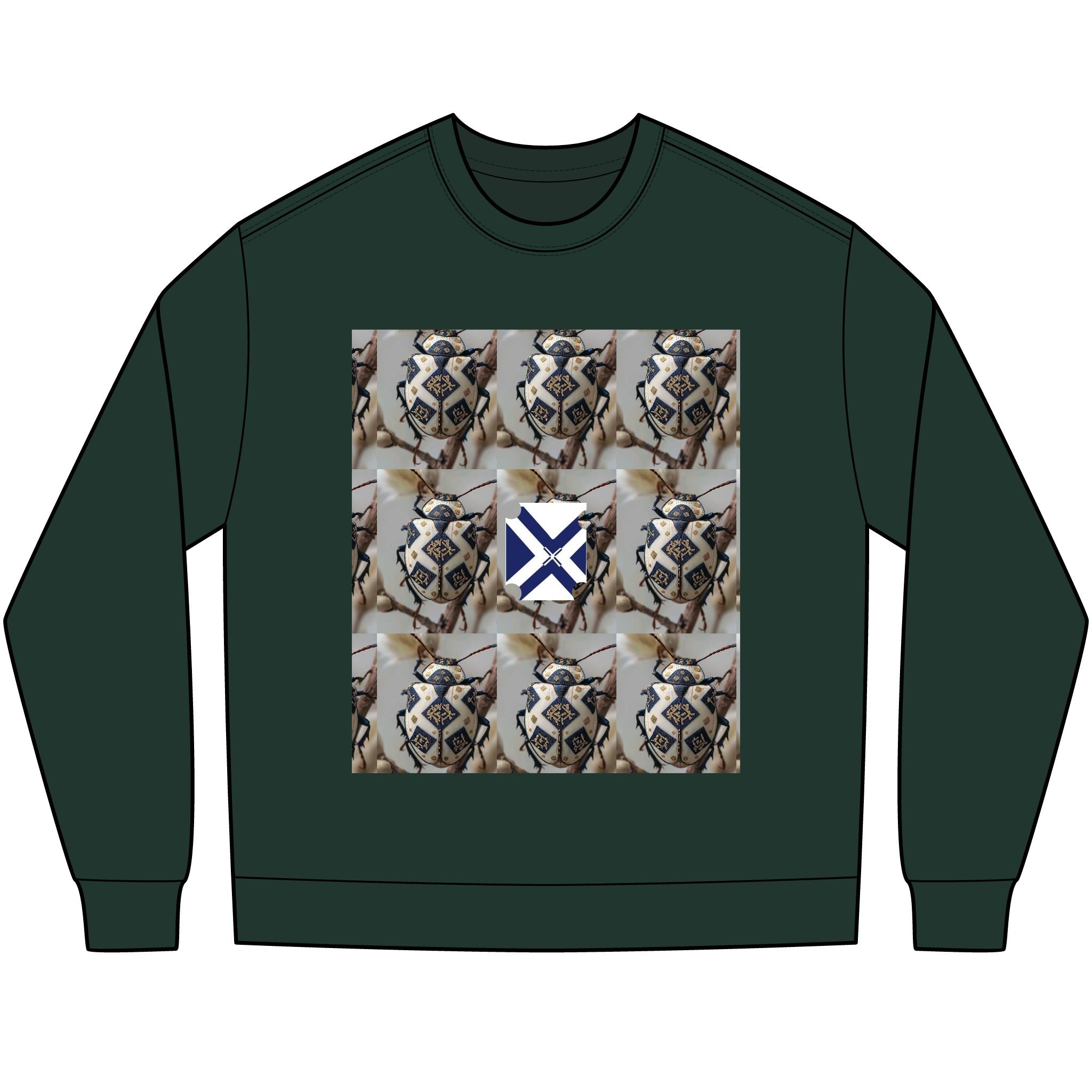 Long Sleeve Tee — Nautical St. Andrew's Cross & Rope Shield Graphic