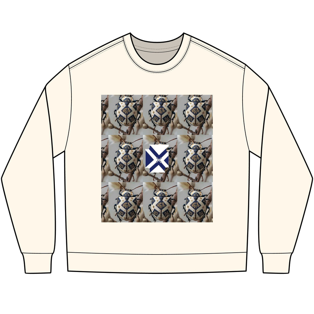 Long Sleeve Tee — Nautical St. Andrew's Cross & Rope Shield Graphic