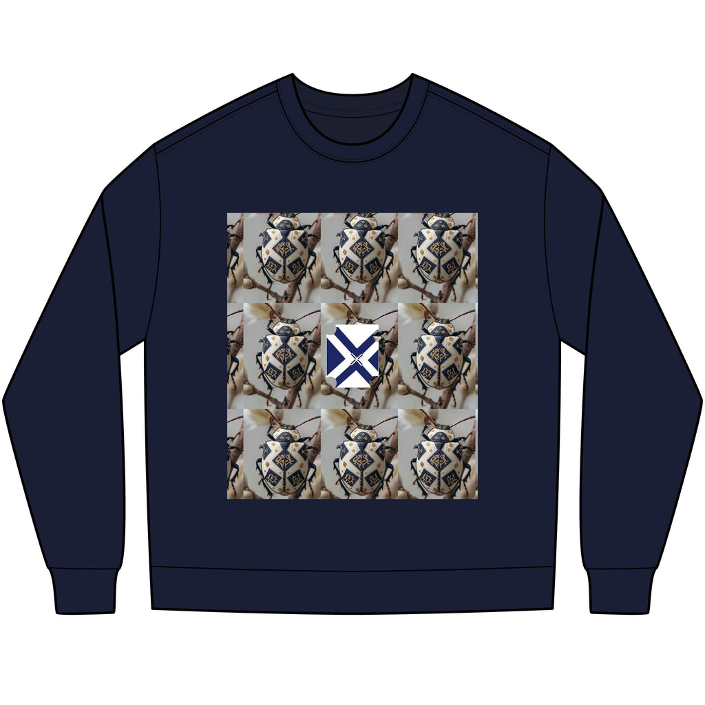 Long Sleeve Tee — Nautical St. Andrew's Cross & Rope Shield Graphic