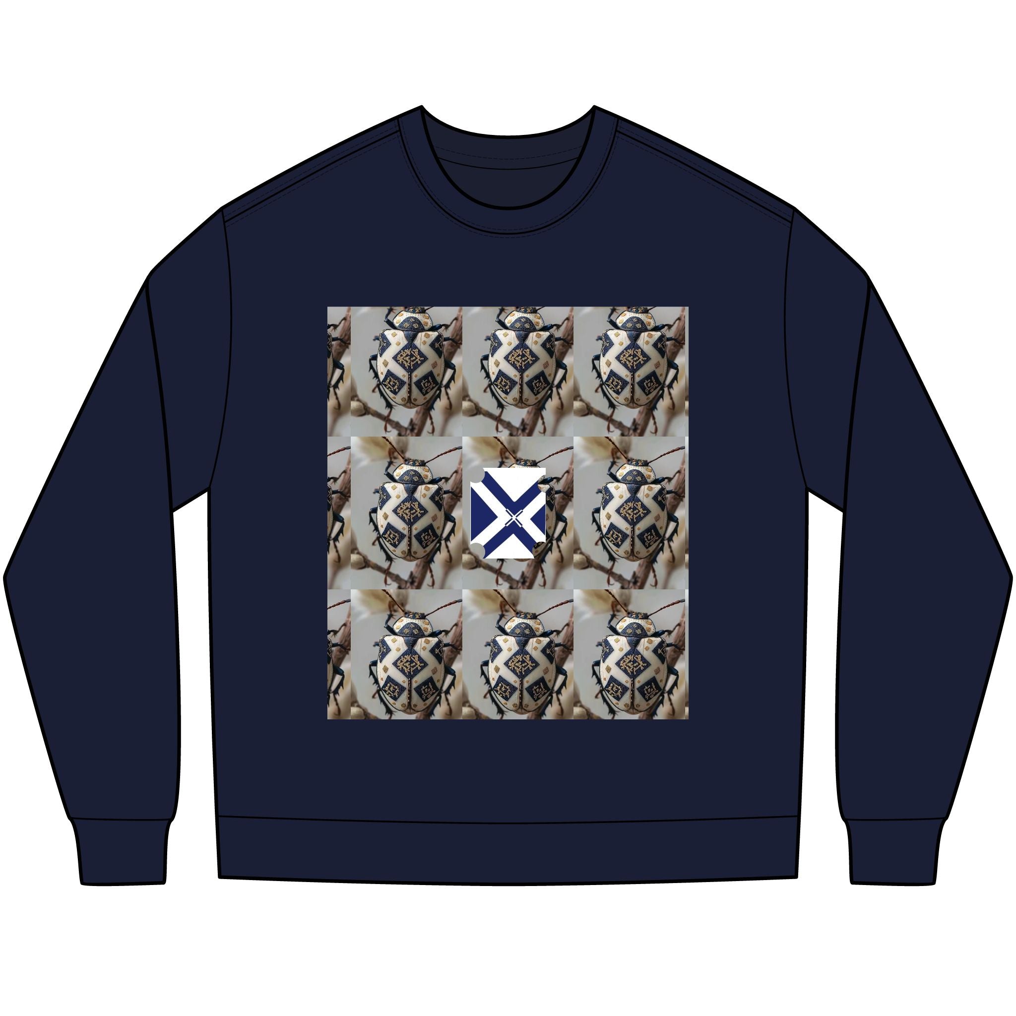Long Sleeve Tee — Nautical St. Andrew's Cross & Rope Shield Graphic
