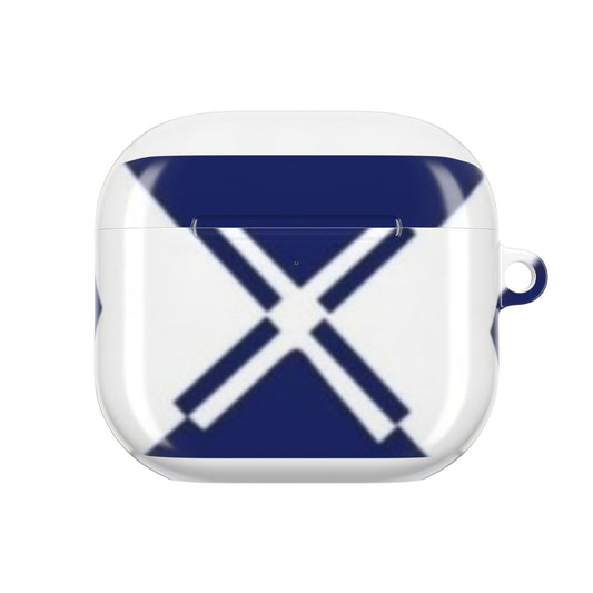 Nautical Crossed Ears AirPod Case — Blue Rowing Boat Waterproof Protective Cover