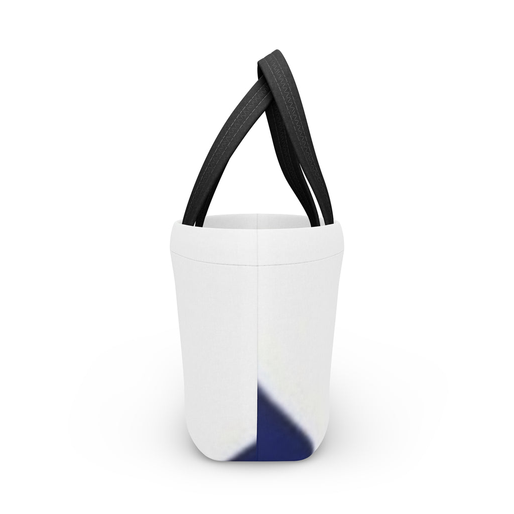 Geometric Navy & White Lunch Bag — Modern Insulated Tote