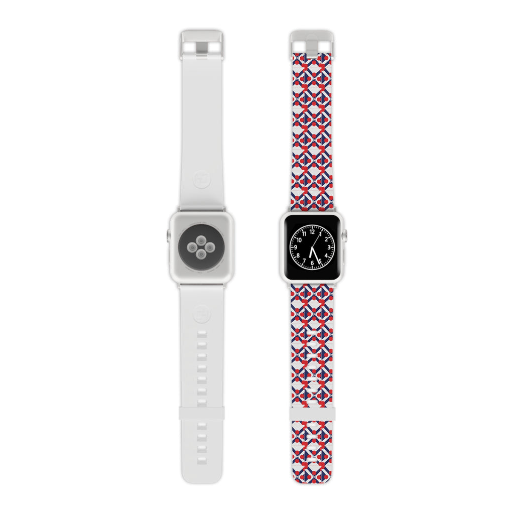 XT9 Apple Watch Band — Red, White & Blue Geometric Pattern
