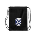 Navy Saltire Drawstring Bag — Minimalist St. Andrew’s Cross Gym Sack