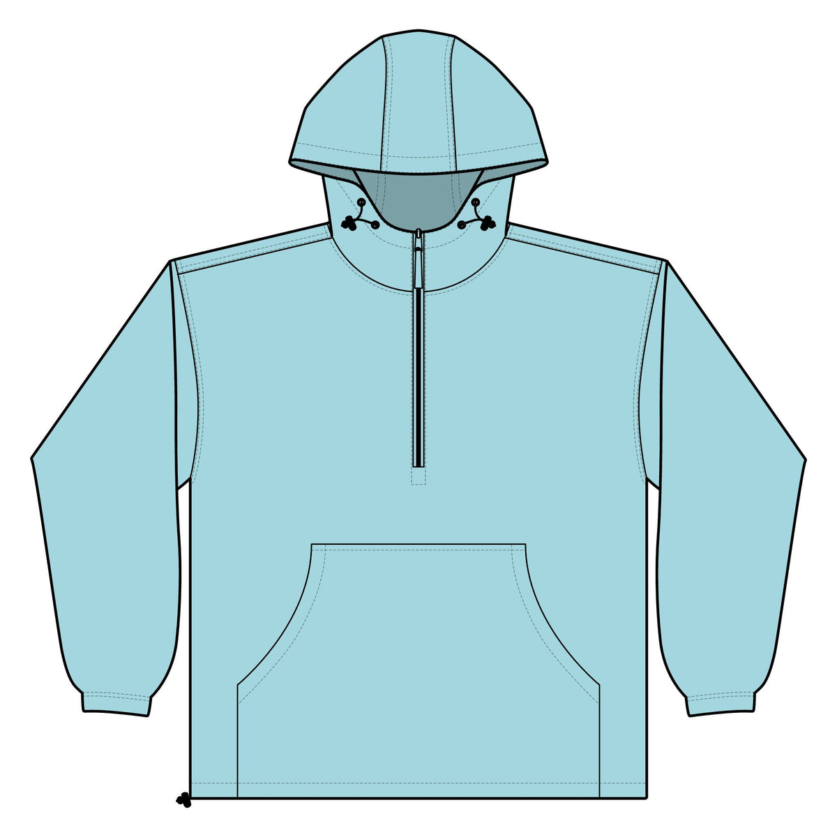 Unisex Lightweight Quarter-Zip Windbreaker Pullover Jacket