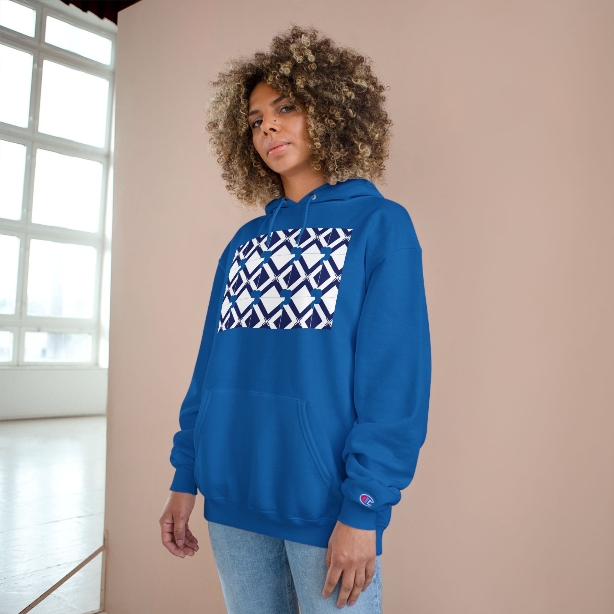 Geometric Navy Tile Hoodie