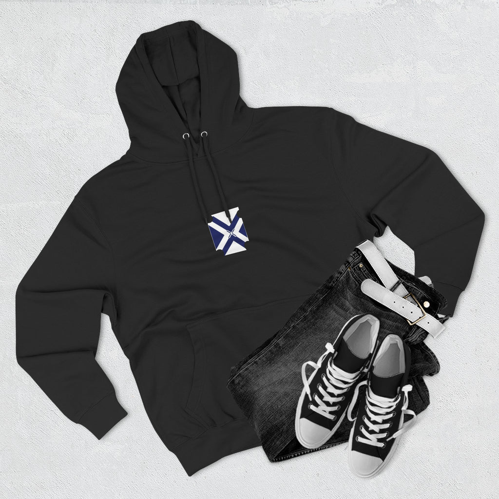 Minimalist Geometric Logo Hoodie — Small Center Chest Icon