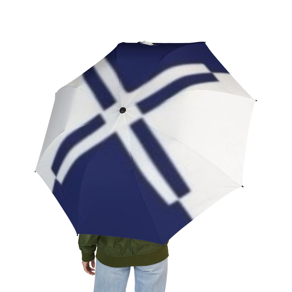 Foldable Umbrella with Blue Nordic Cross — Compact Rain Umbrella