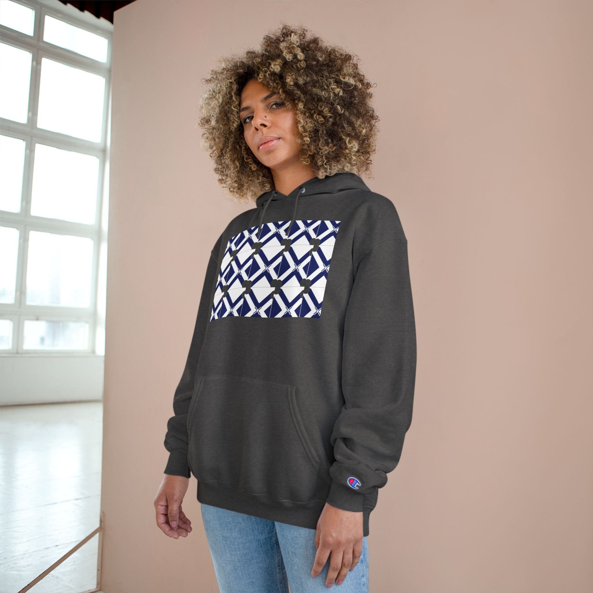Geometric Navy Tile Hoodie