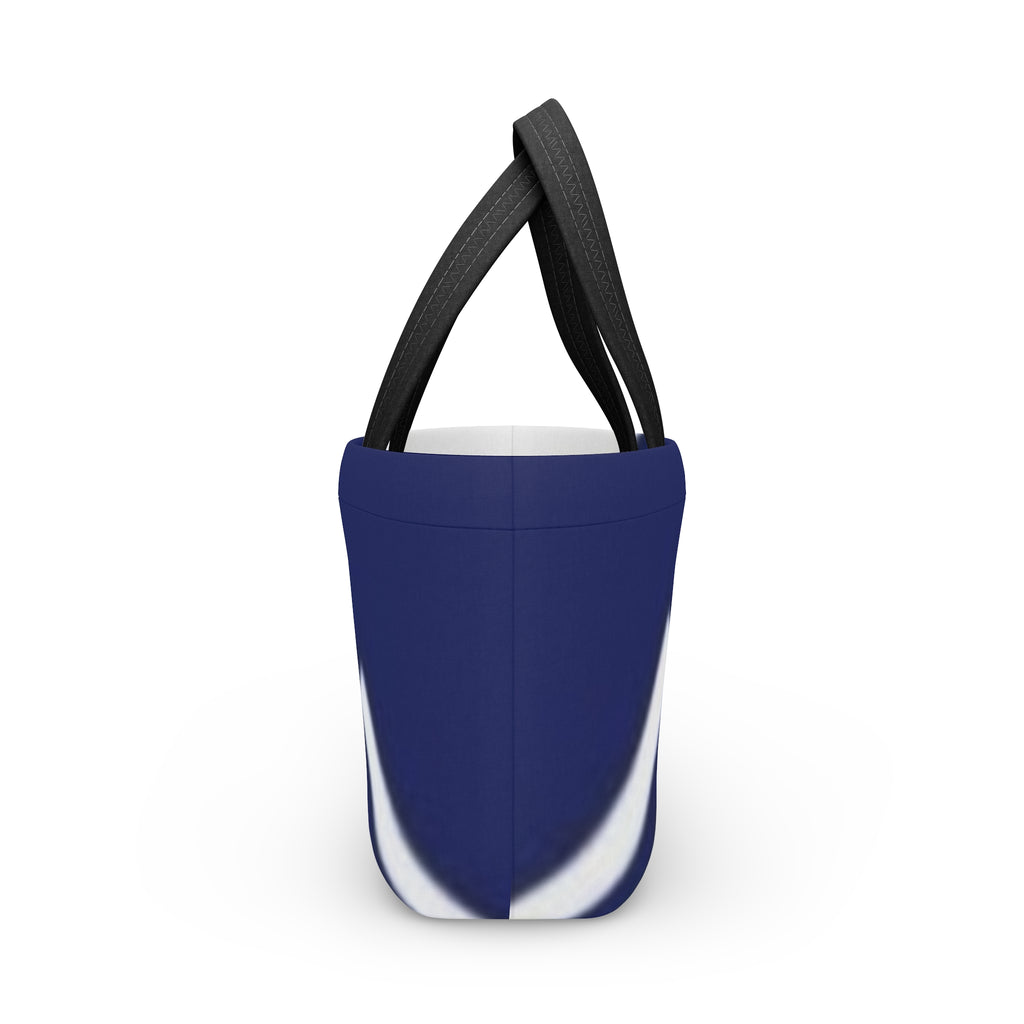 Navy Diagonal Stripe Insulated Lunch Bag