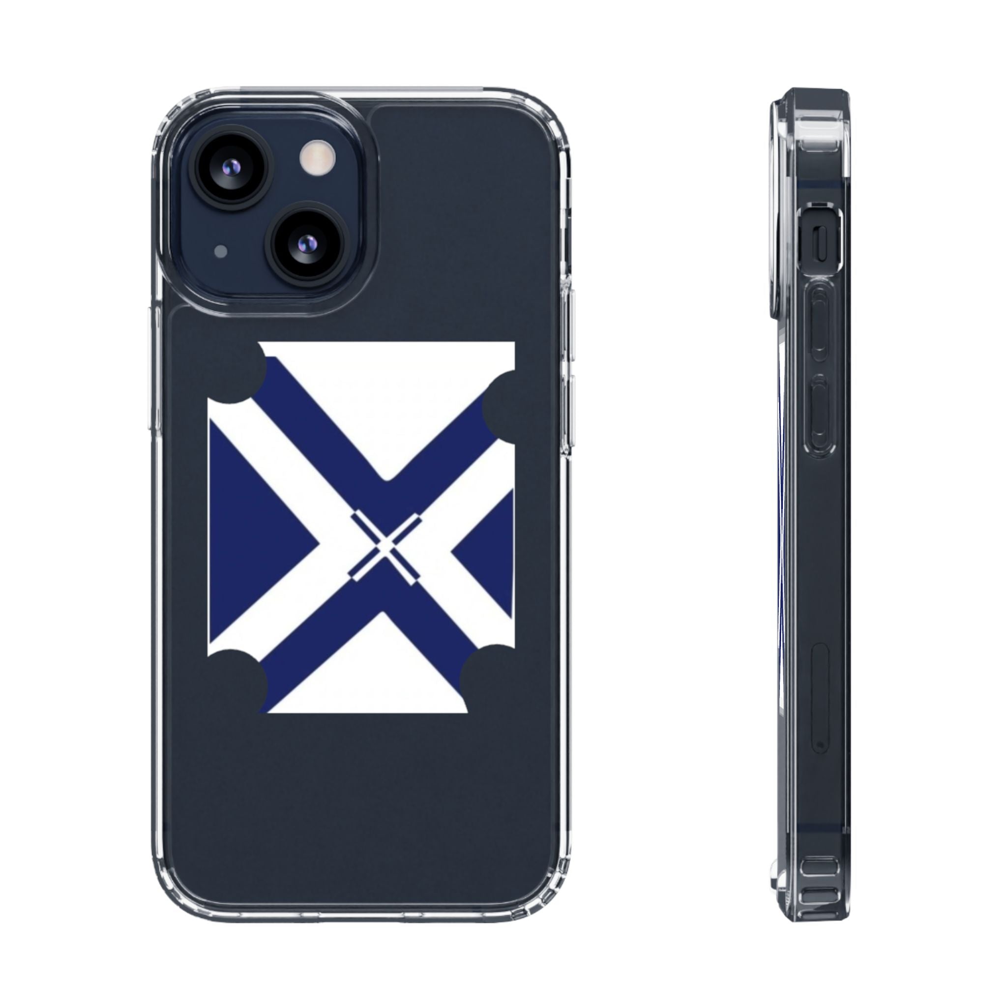 xT7 Saltire Clear Phone Case - Blue White Scottish Flag iPhone Cover