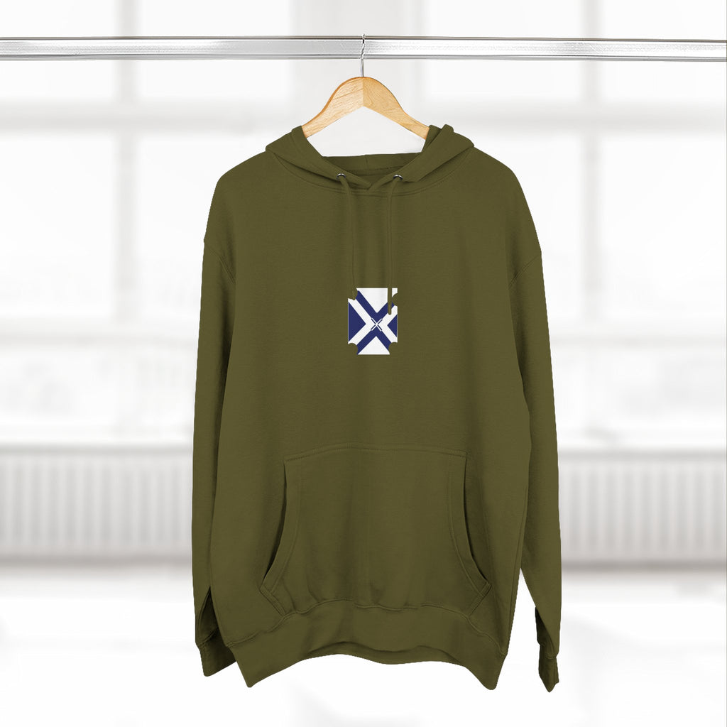 Minimalist Geometric Logo Hoodie — Small Center Chest Icon