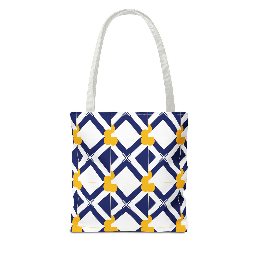 XT8 Yellow Pattern Tote Bag – Modern Lattice Everyday Tote