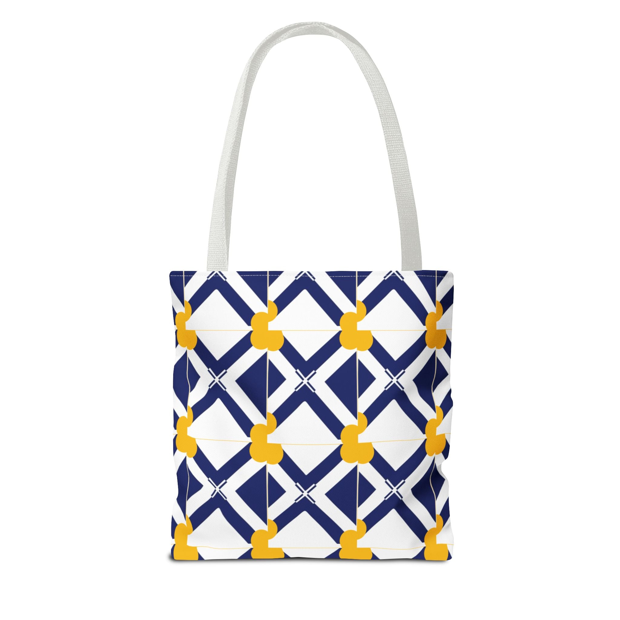 XT8 Yellow Pattern Tote Bag – Modern Lattice Everyday Tote