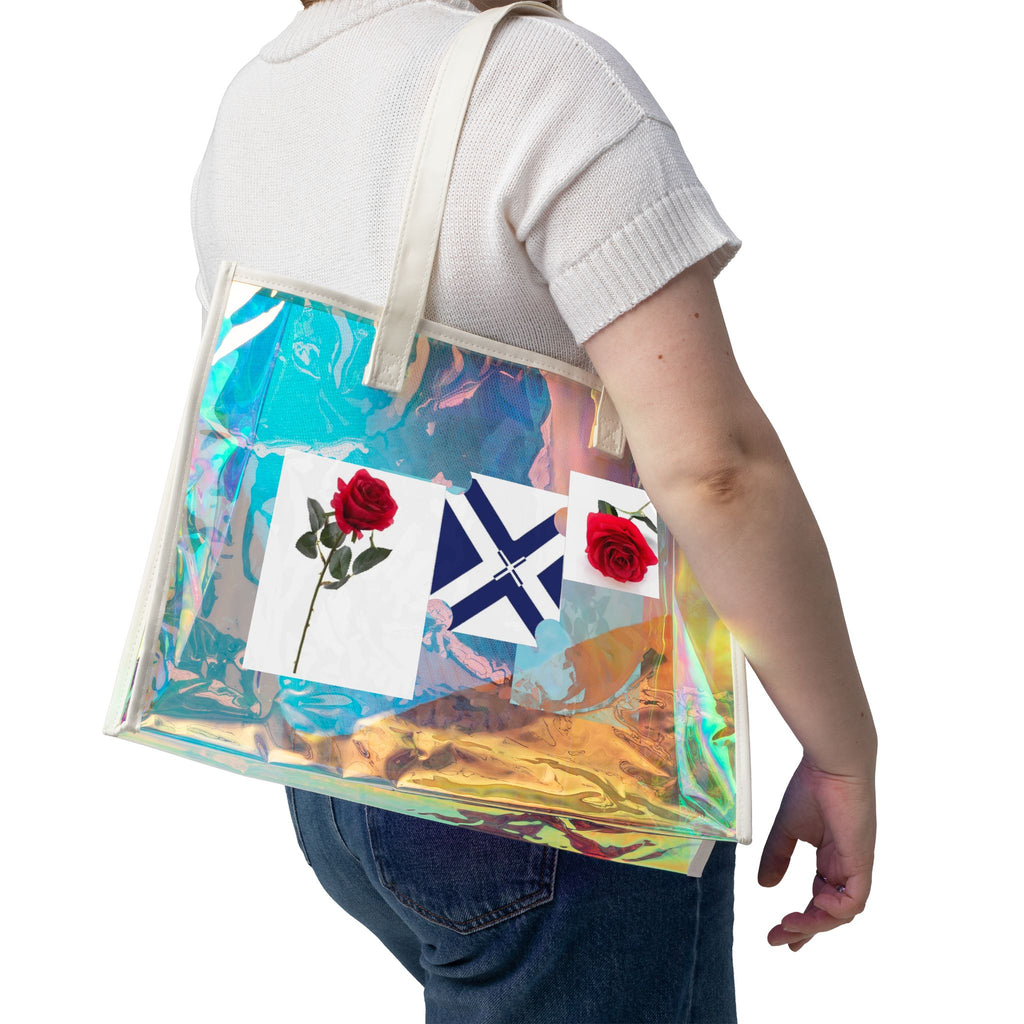 Beach Holographic Tote Bag — XT rose  Holographic Beach Tote