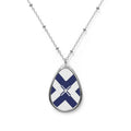 Elegant Oval Necklace with Scottish Flag Design, Personalized Jewelry Gift for Her, Statement Piece, Anniversary Keepsake, Everyday Wear