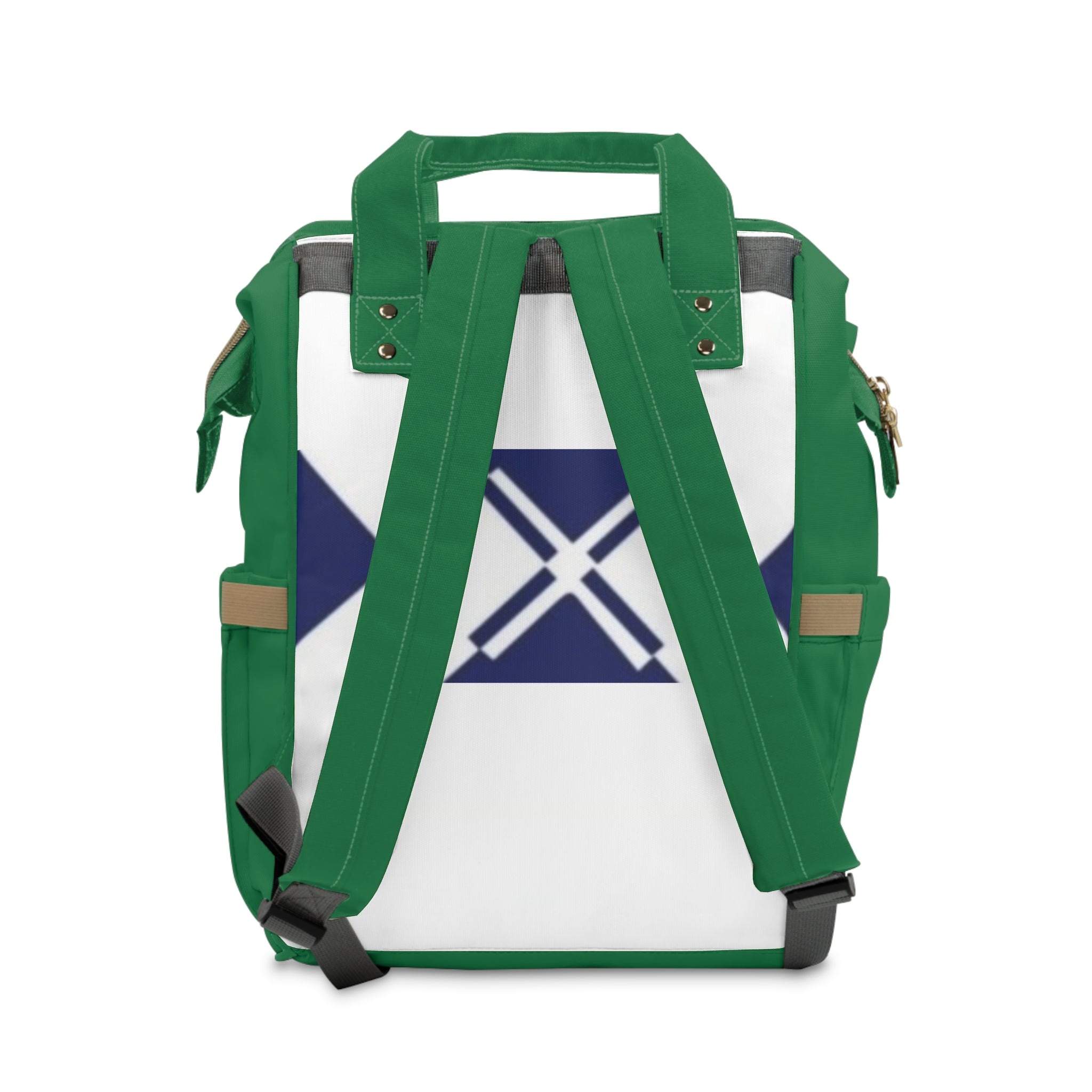 XT3 Green Multifunctional Diaper Backpack — Navy Geometric X Pattern