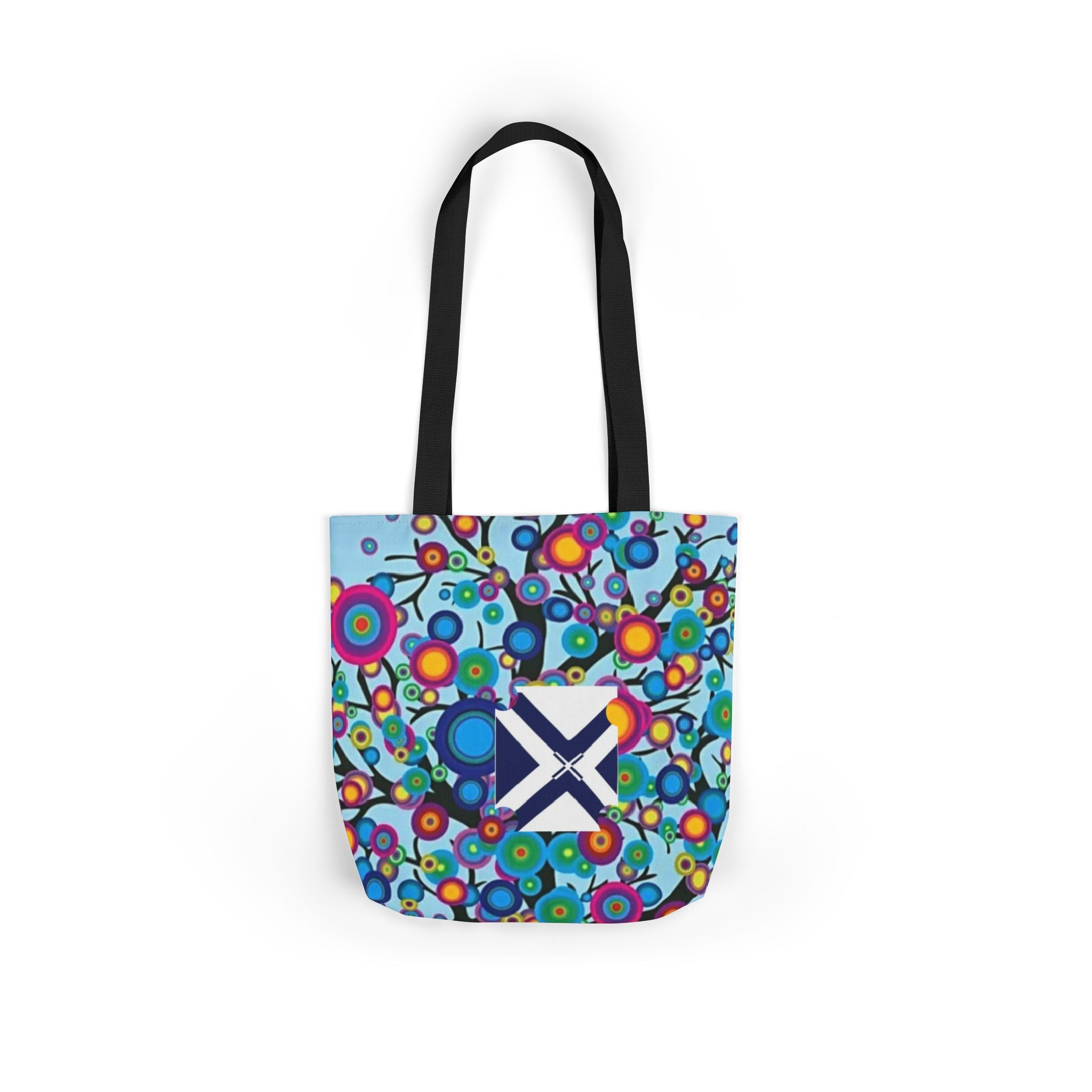 Colorful Floral Bubble Canvas Tote Bag