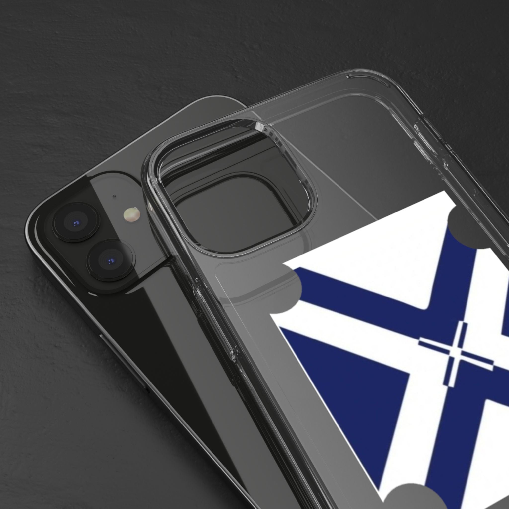 xT7 Saltire Clear Phone Case - Blue White Scottish Flag iPhone Cover