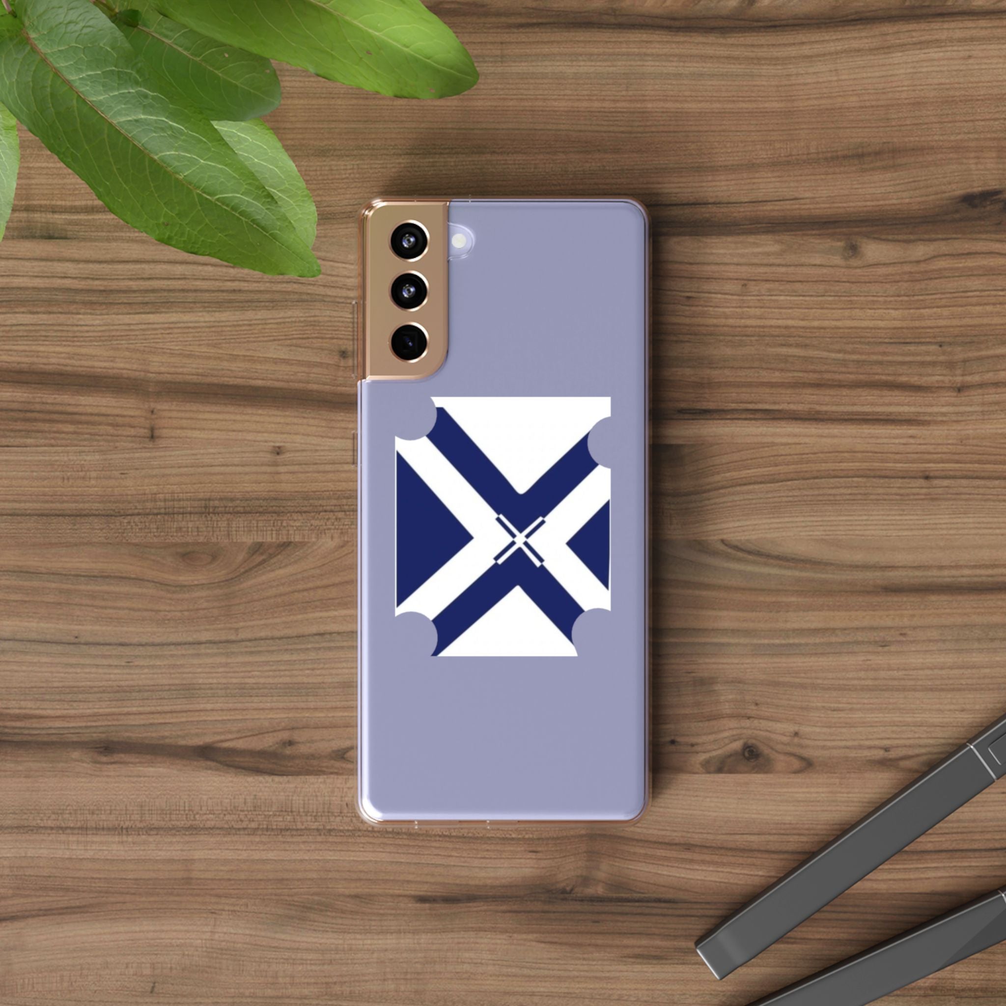 xT7 Saltire Clear Phone Case - Blue White Scottish Flag iPhone Cover