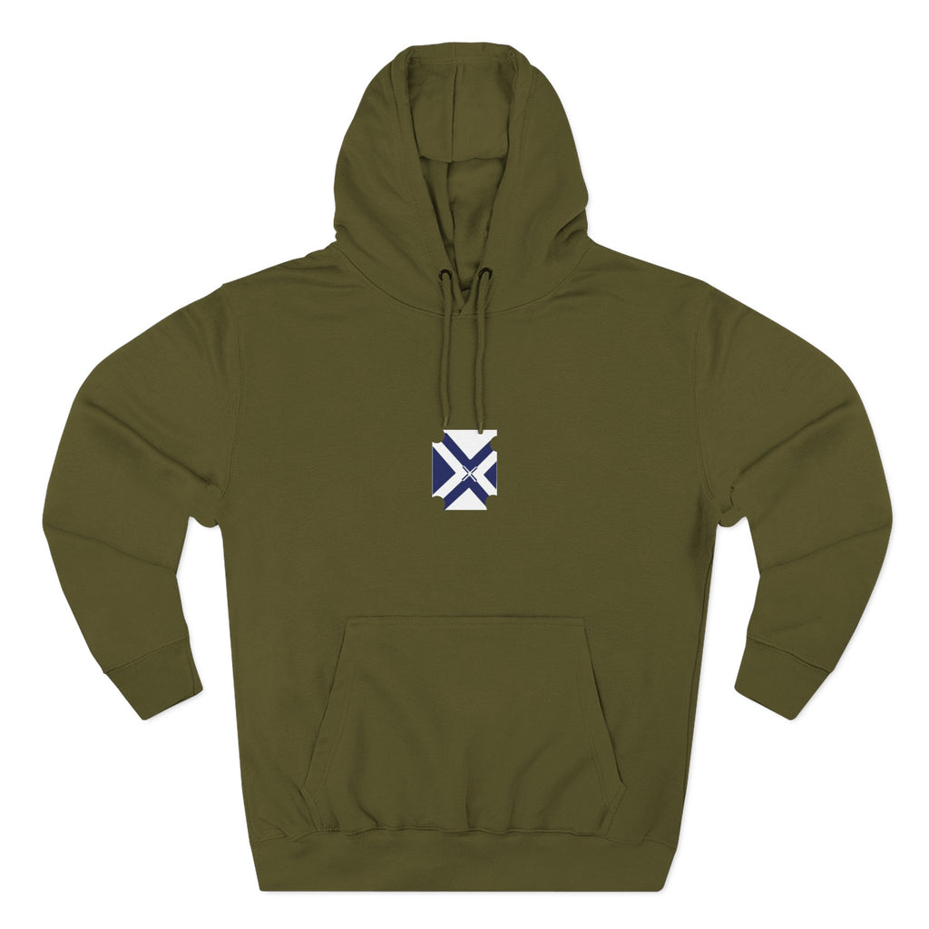 Minimalist Geometric Logo Hoodie — Small Center Chest Icon