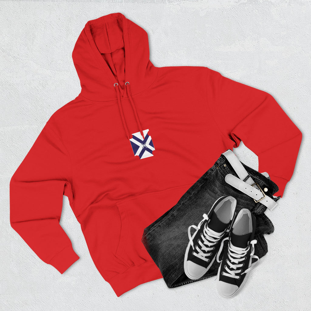 Minimalist Geometric Logo Hoodie — Small Center Chest Icon