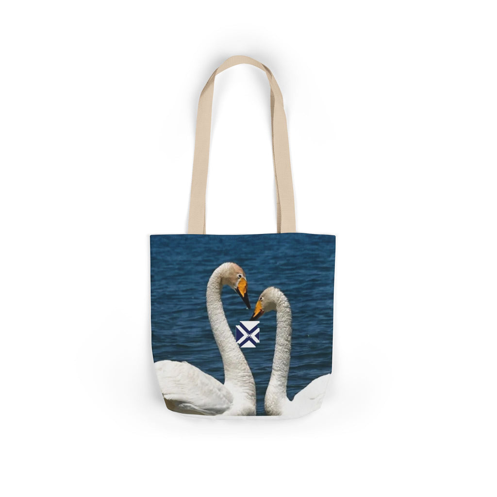 Swan Heart Canvas Tote Bag – Romantic Lake Photo Print