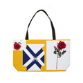 Rose & Heraldry Weekender Tote Bag — Gold Flag Floral Travel Bag