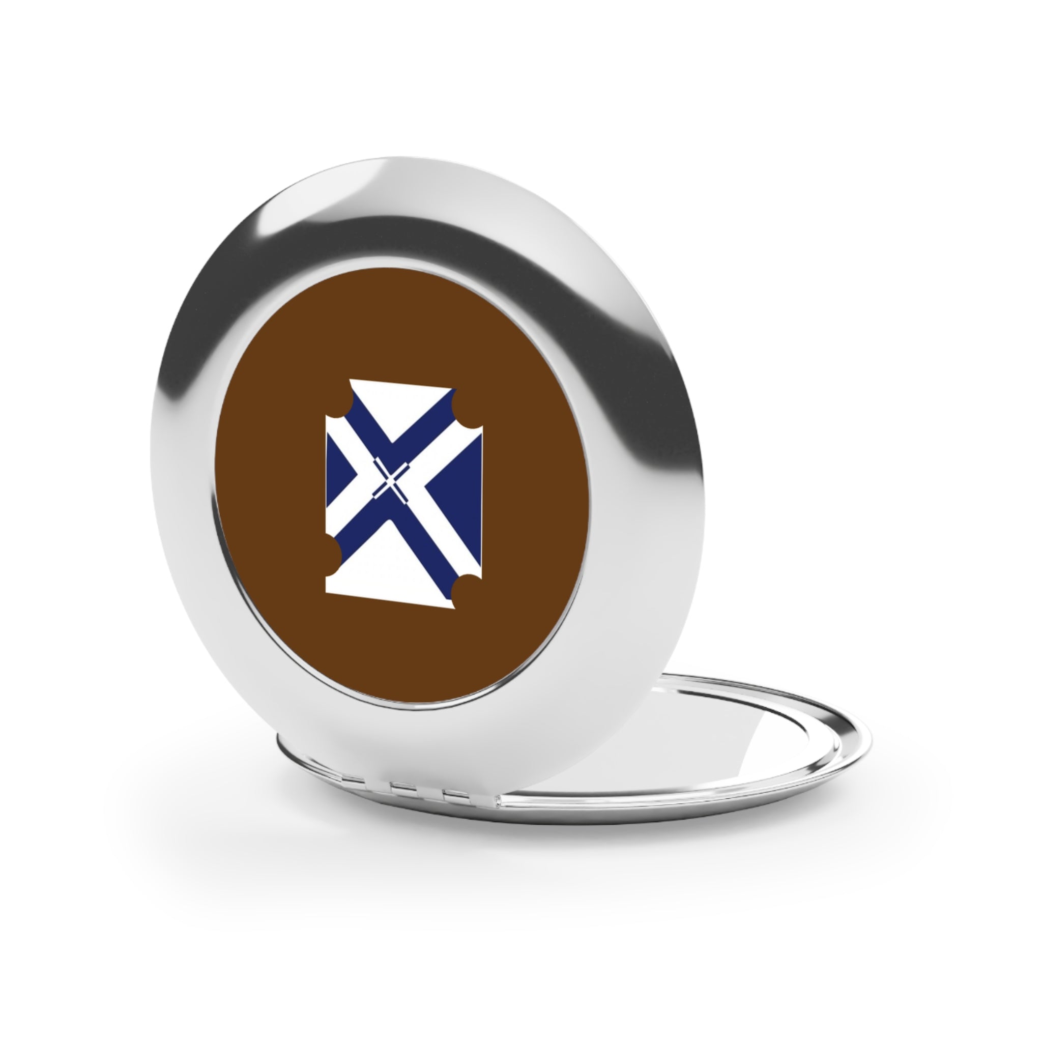 Compact Travel Mirror — Navy Saltire Design Compact Mirror