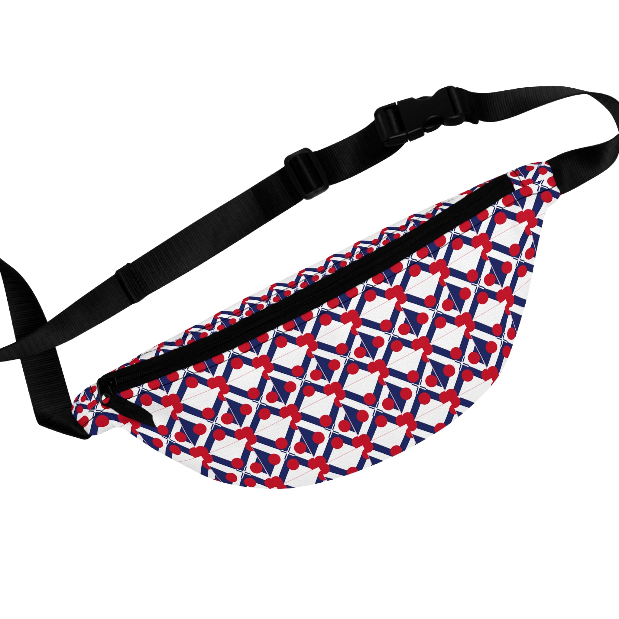 XT9 Fanny Pack - Red, White & Blue Geometric Pattern Waist Bag