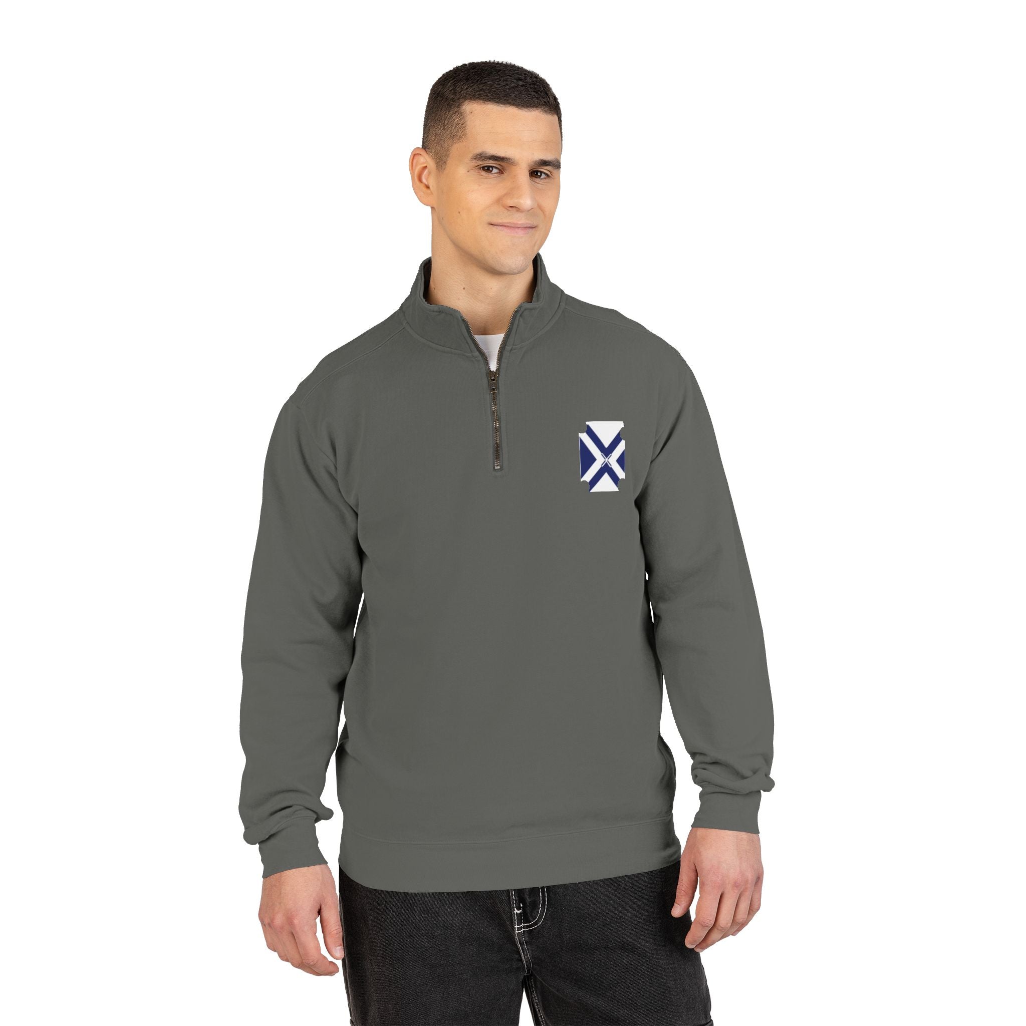 Minimalist Geometric Quarter-Zip Sweatshirt