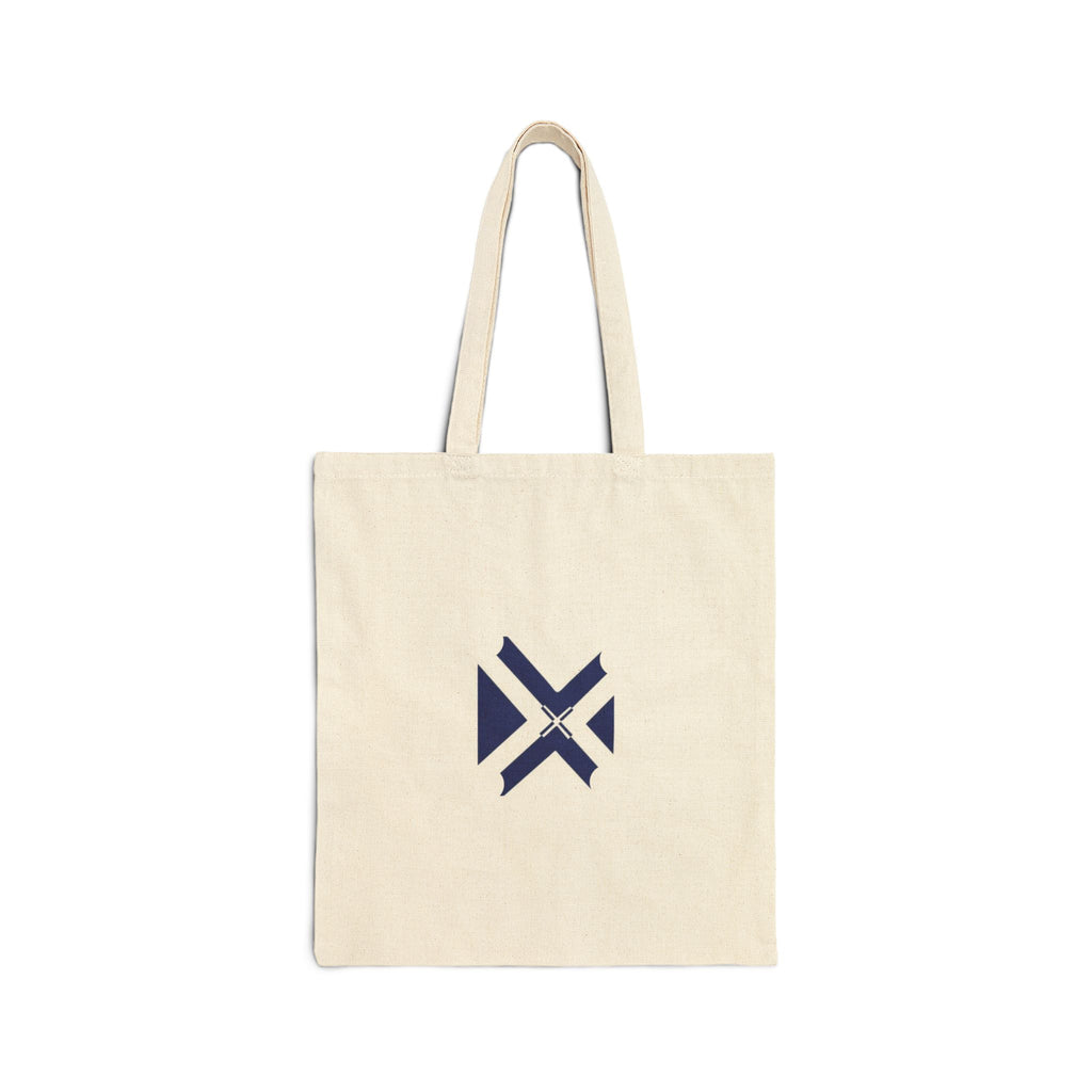 Minimal Geometric Logo Tote Bag — Canvas Cotton Grocery & Everyday Market Bag
