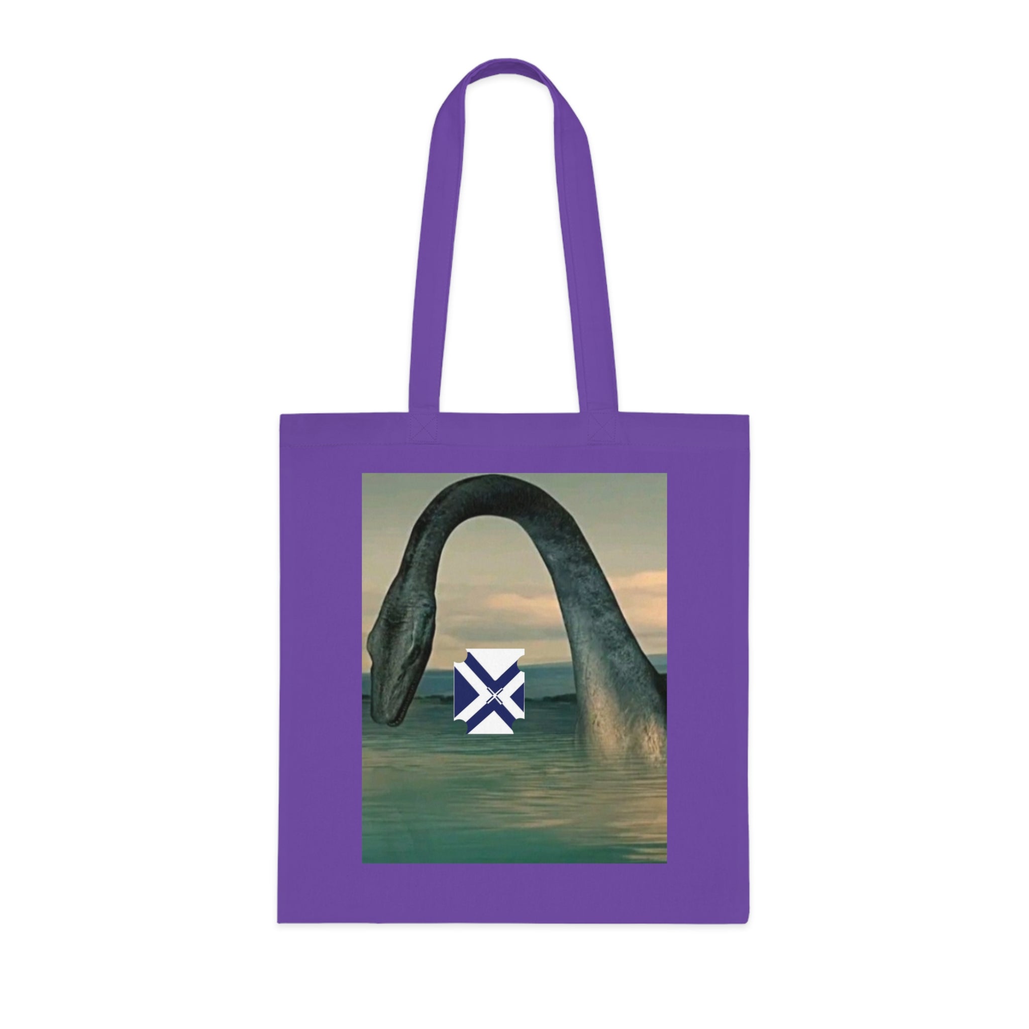 Xt Sea mosterTote Bag — Vintage Loch Ness Monster Art with Scottish Saltire Accent