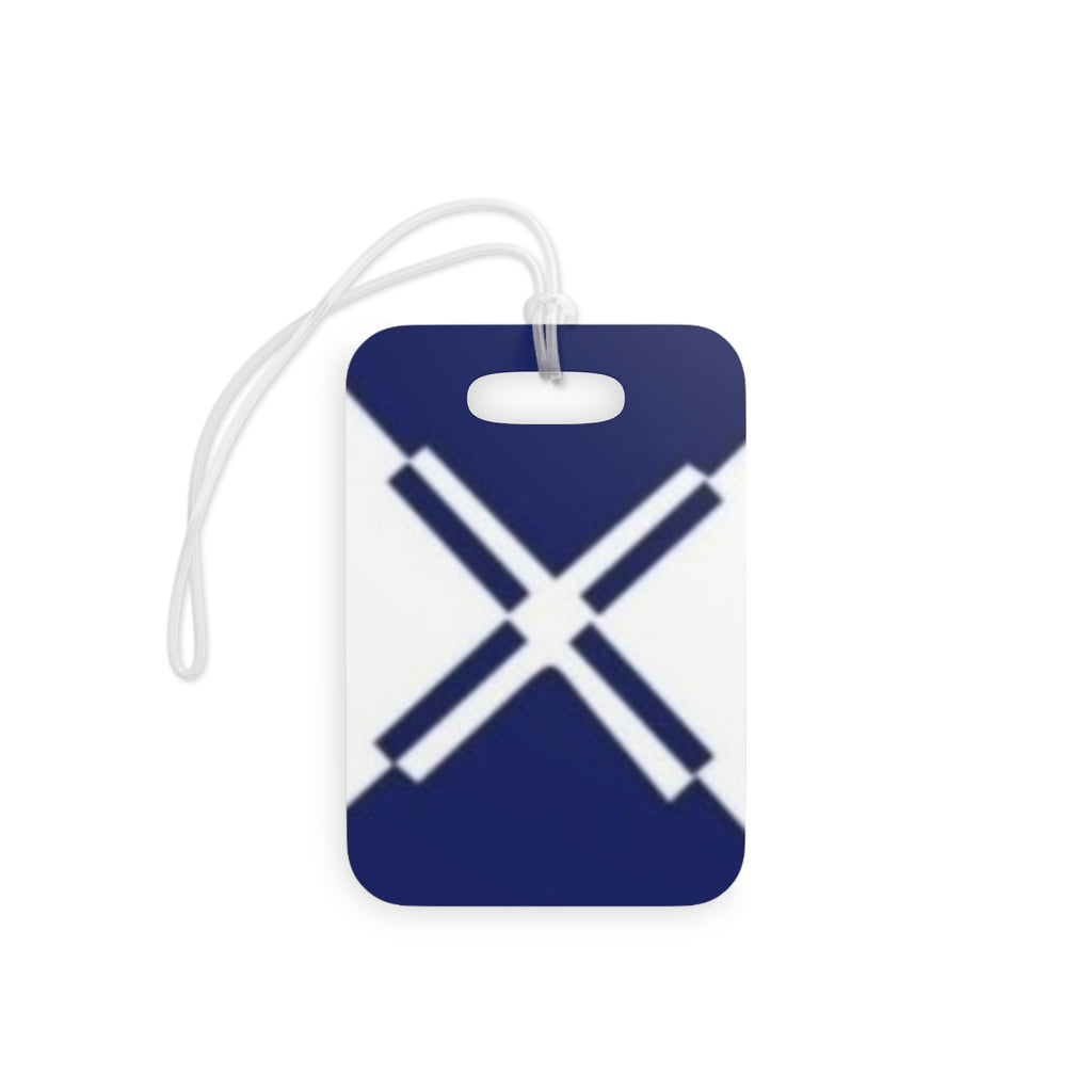 Navy Saltire Luggage Tag — Scottish Cross Travel ID Tag