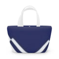 Navy Chevron Insulated Lunch Bag — Compact Tote for Work & School