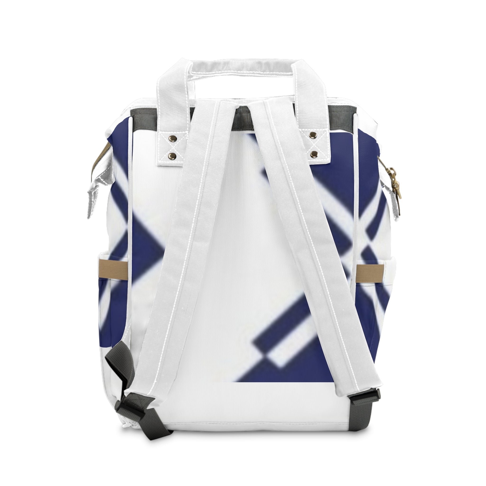 Navy Geometric Multifunctional Diaper Backpack