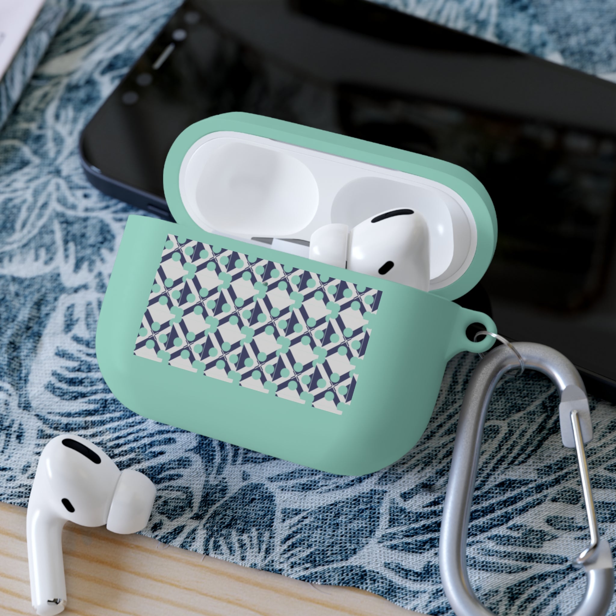 XT9 Blue Tile Pattern AirPods Case