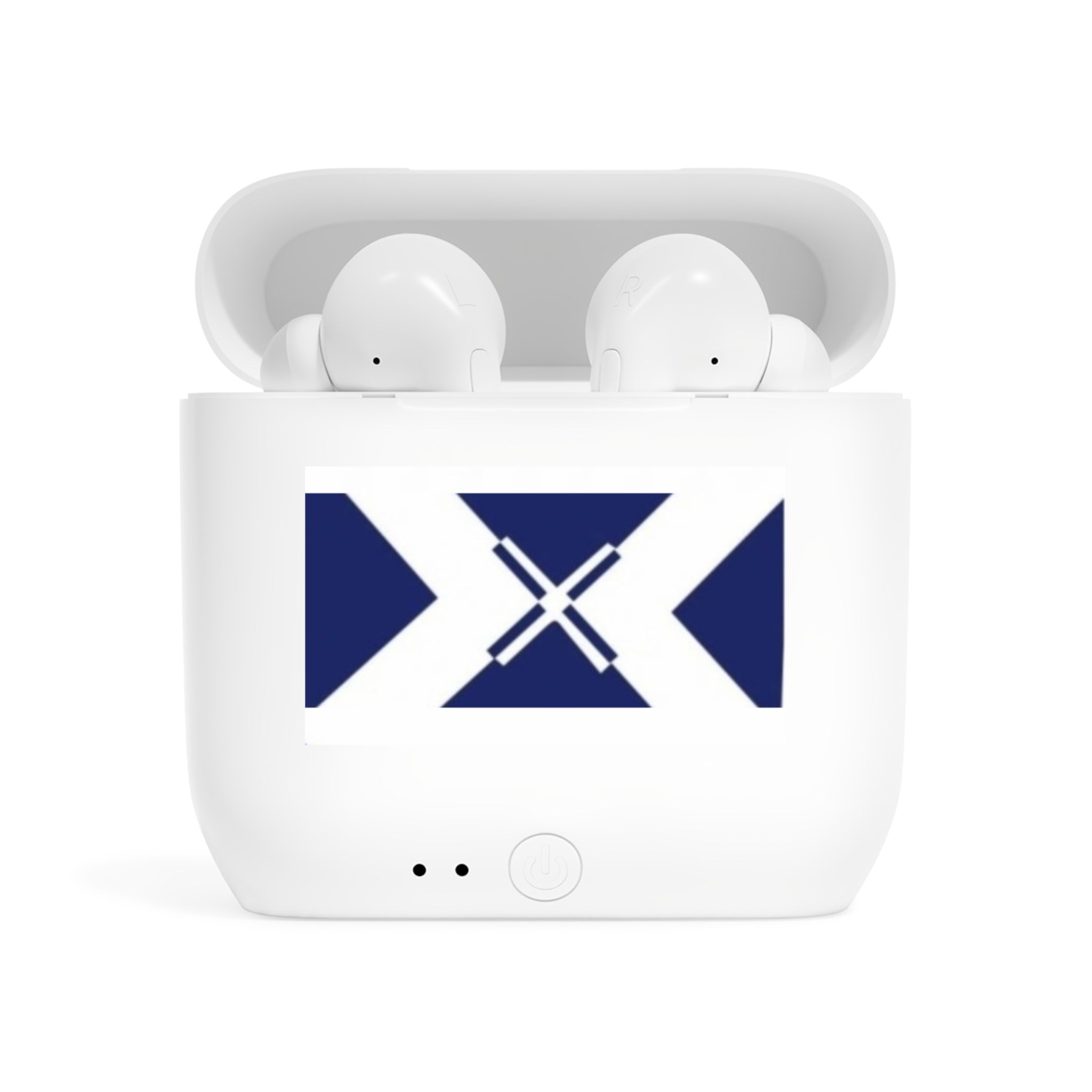 Xt3 Wireless Earbuds Case — Blue and white X  Charging Case