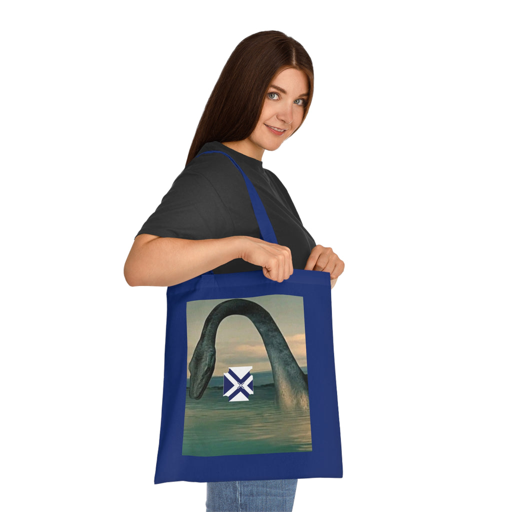 Xt Sea mosterTote Bag — Vintage Loch Ness Monster Art with Scottish Saltire Accent