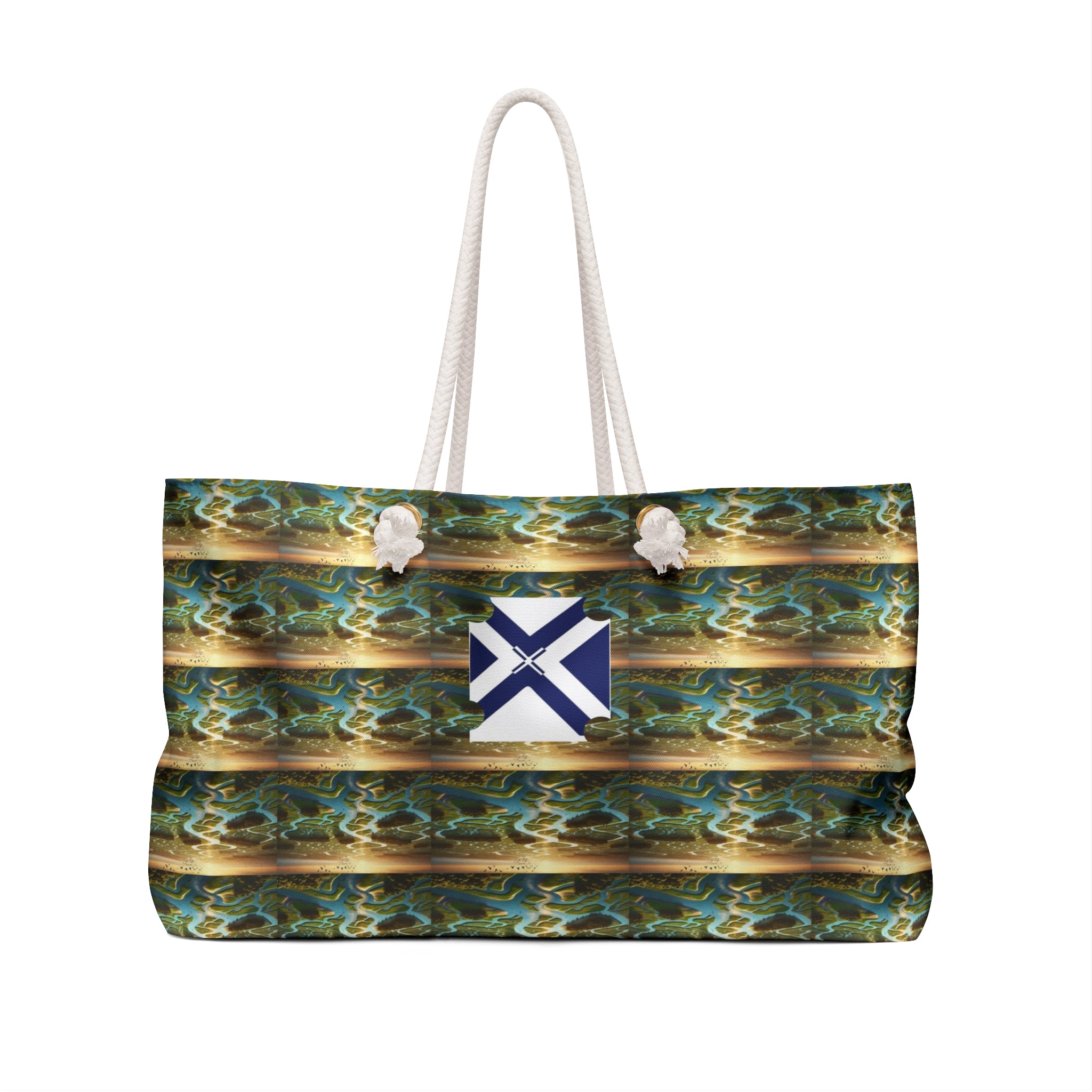 Nautical Xt Weekender Bag — Ocean Wave Pattern Travel Tote