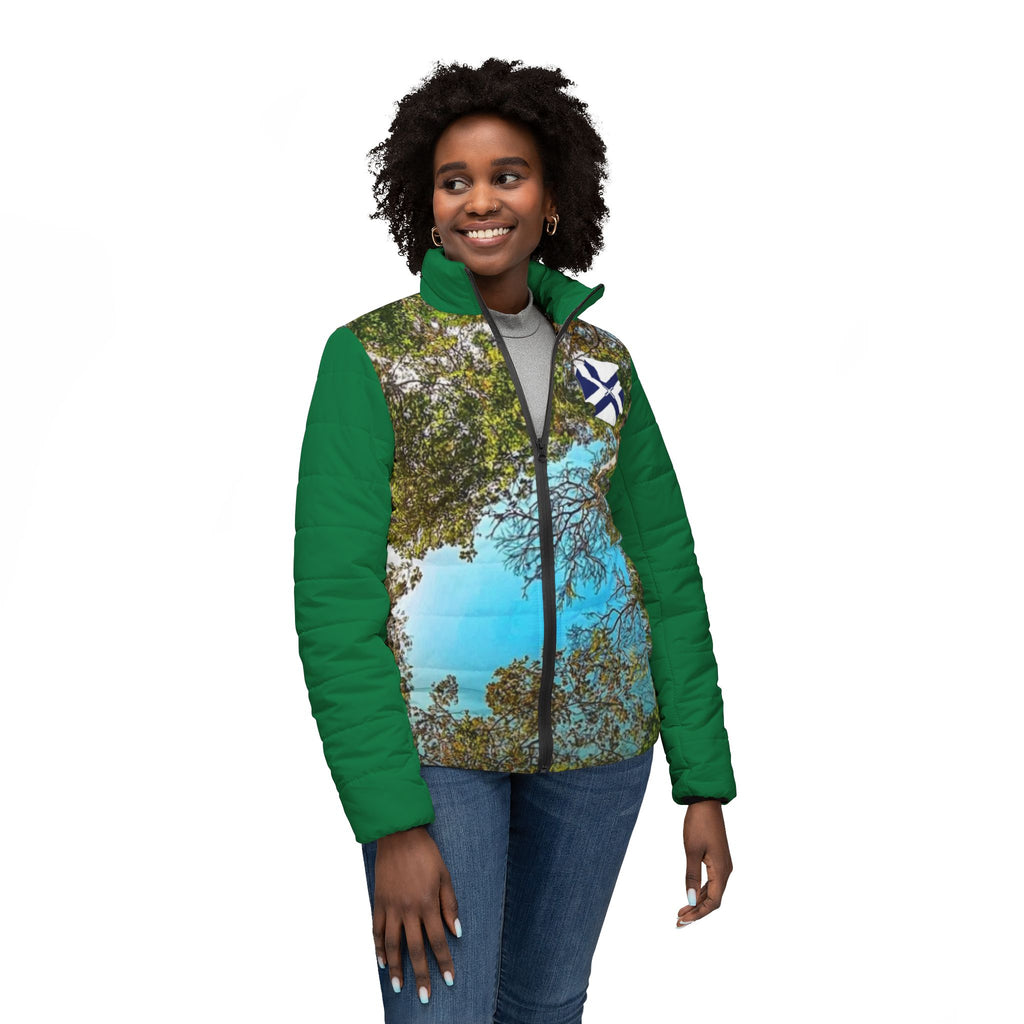 Women’s Puffer Jacket —XT amazon Forest Canopy Scenic All-Over Print