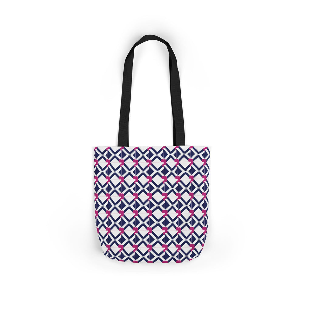 Geometric Navy & Pink Canvas Tote Bag
