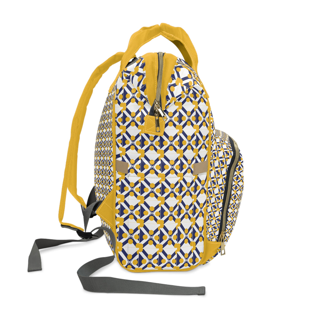 Geometric Yellow Multifunctional Diaper Backpack