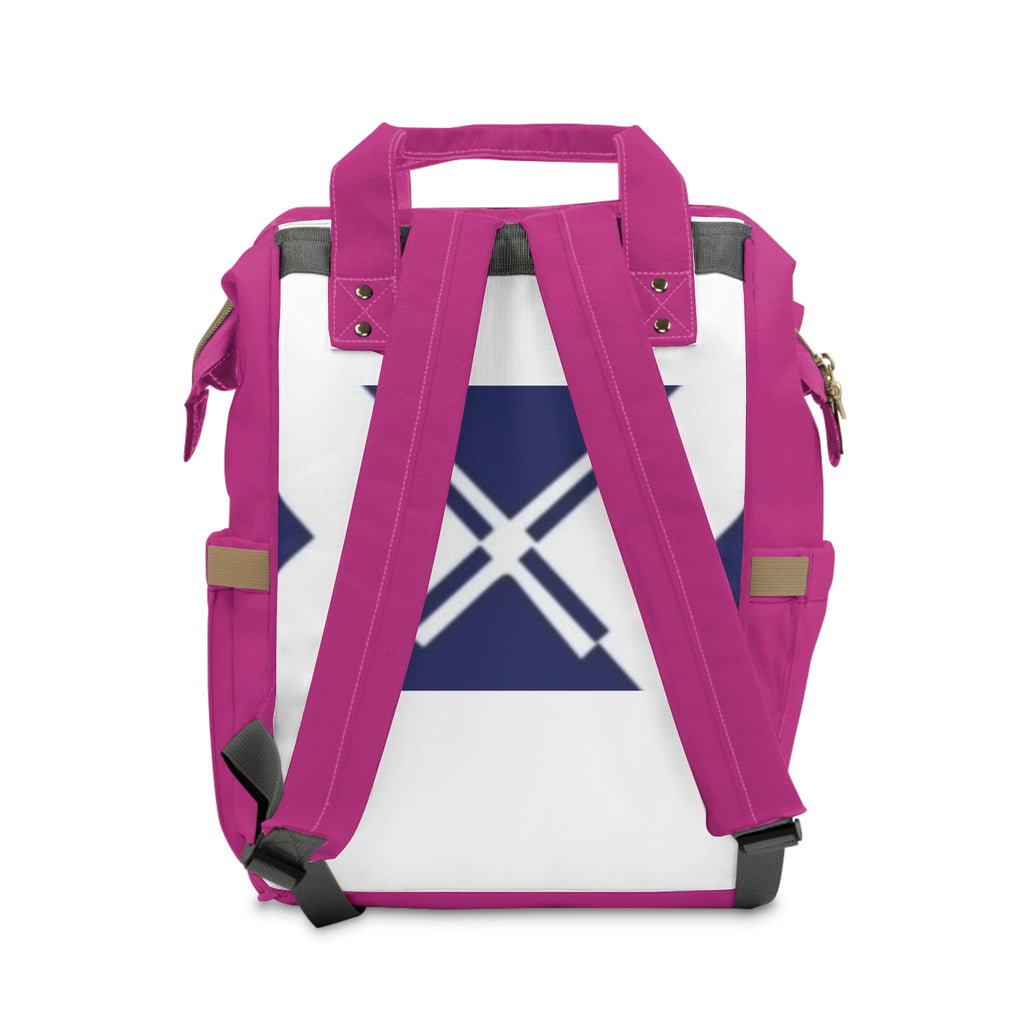 XT3 Multifunctional Diaper Backpack — Pink Navy Geometric Baby Bag