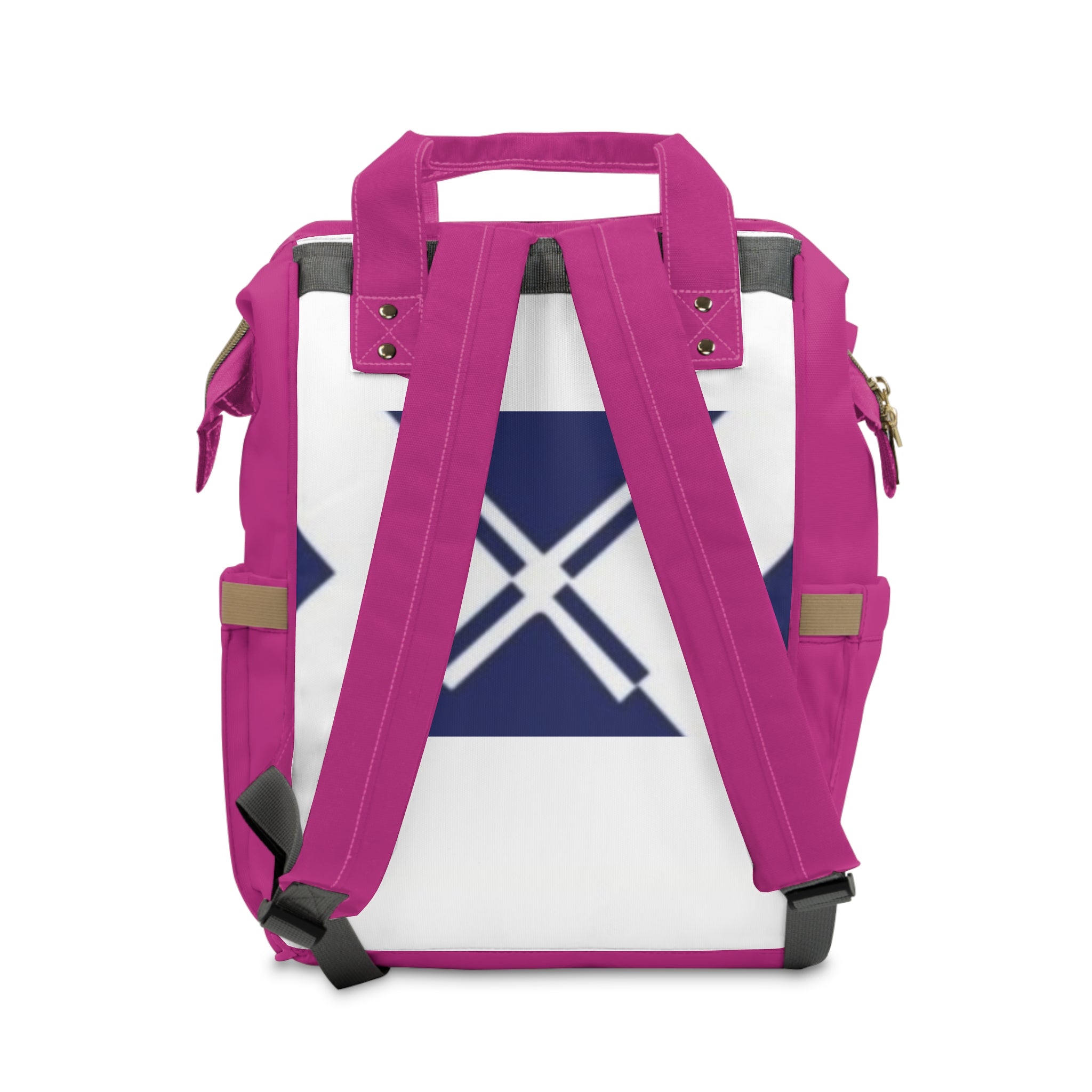 XT3 Multifunctional Diaper Backpack — Pink Navy Geometric Baby Bag