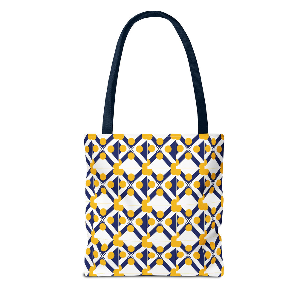 XT9 Yellow & Navy Pattern Tote Bag
